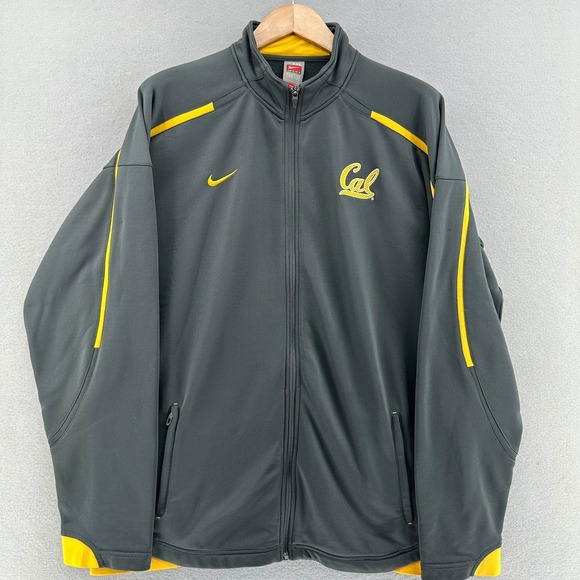 VTG Nike Team Cal Golden Bears Berkeley Track Jacket Fit Dry Full Zip Gray XXL - Picture 1 of 12